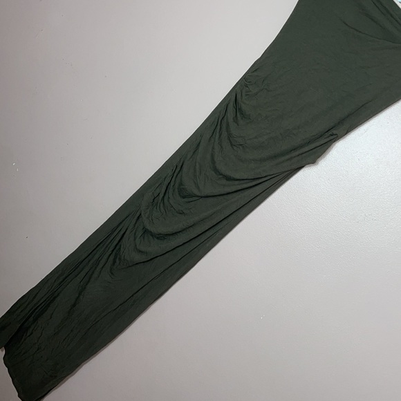 Enza Costa Silk Ribbed Maxi Dress in Olive Green XL - Picture 3 of 7